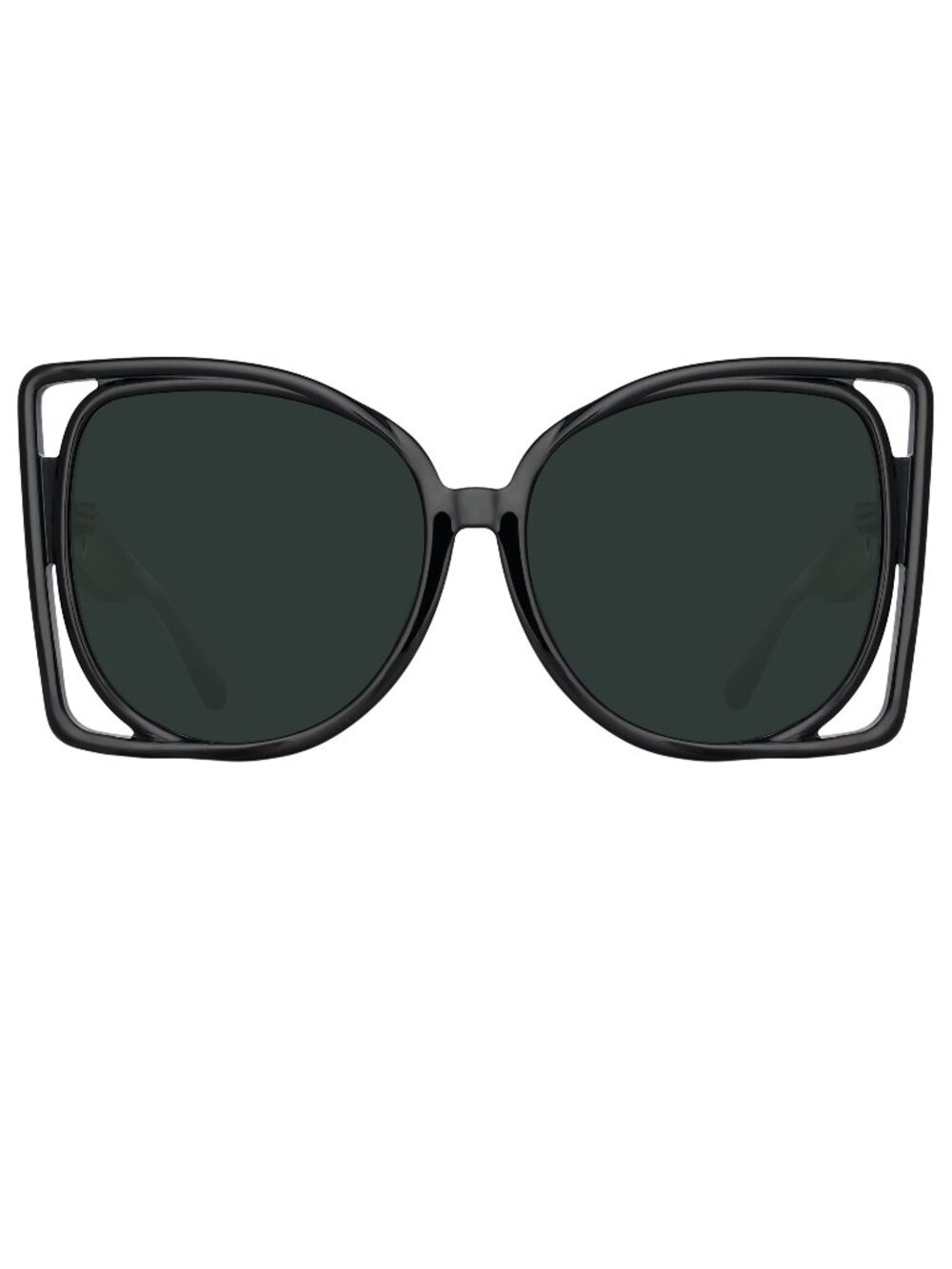 New Linda Farrow Unisex Sunglasses Black Aviator Multicolor Lens Acetate Frame